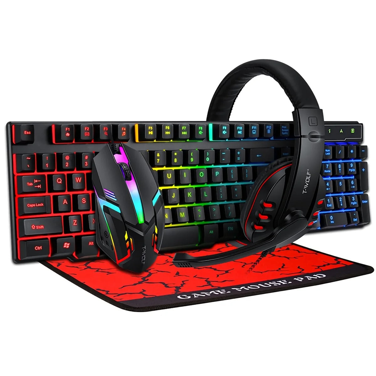 KIT GAMER SET COMPLETO MOUSE + TECLADO + AUDIFONOS